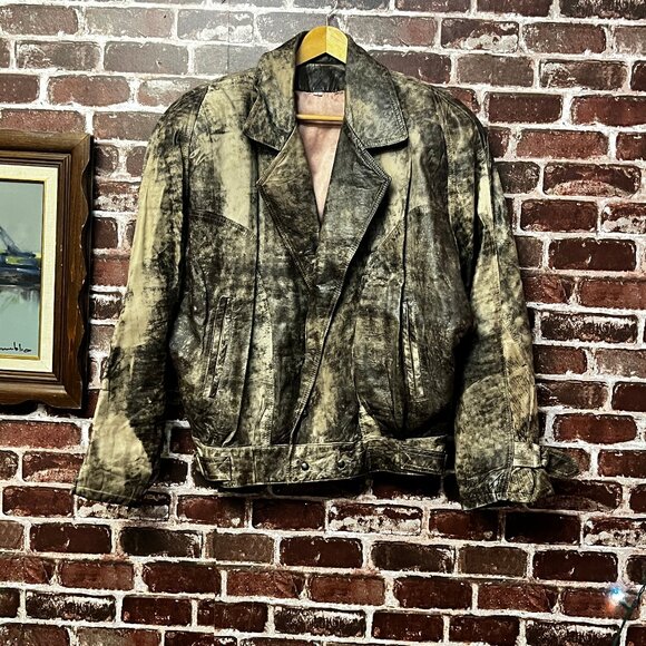 Vintage Distressed Genuine Leather Jacket - Picture 2 of 10